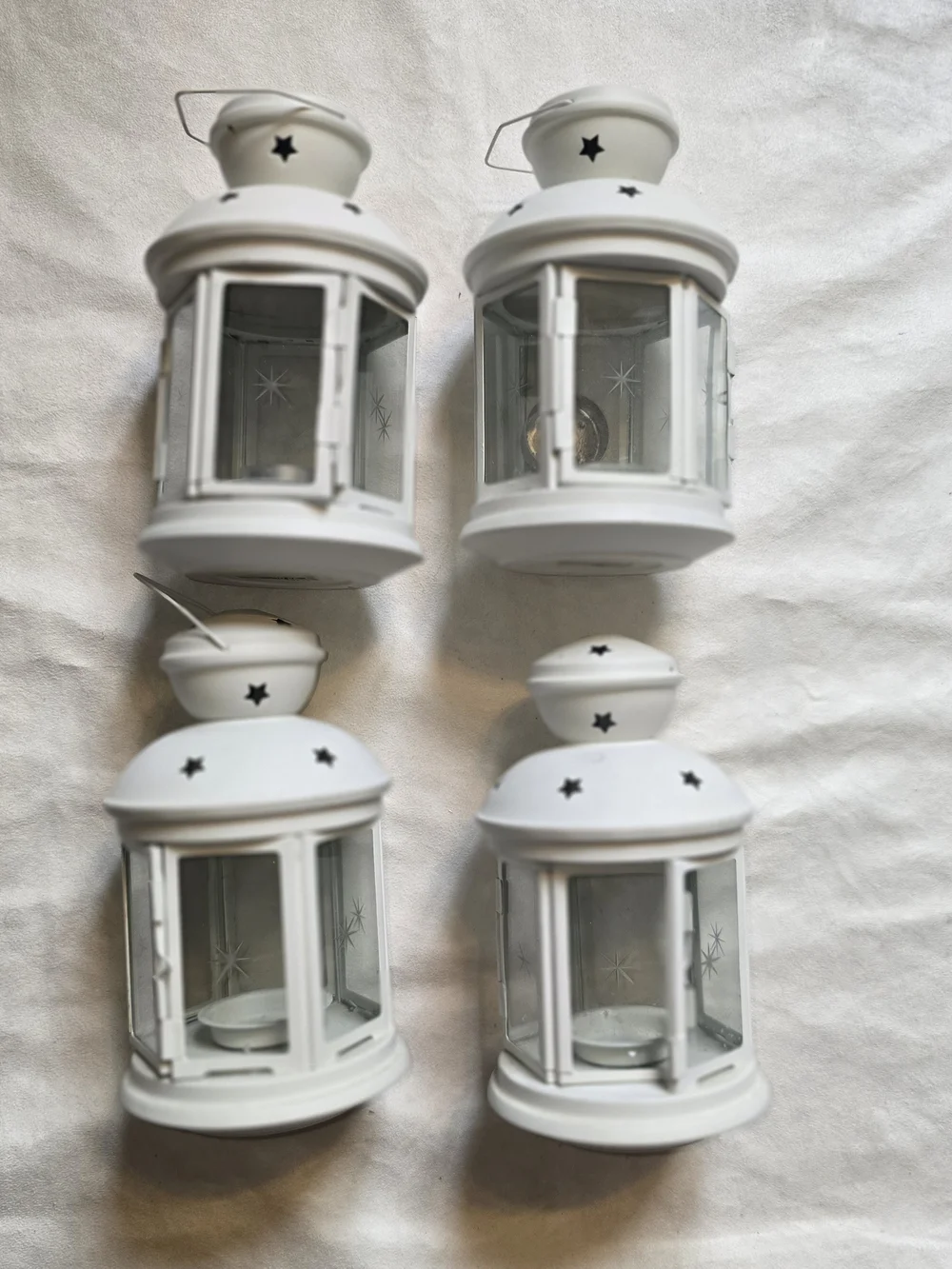 IKEA ROTERA White Lantern Candle Holders Set of 4 Tealight 301.229.86